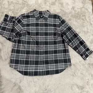 Vintage Emanuel Ungaro Women’s‎ Black White Plaid Silk Button-Up Blouse Size 1X